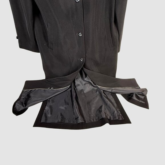 Vintage Utex Design Women's Black Trench Style Long Jacket Duster Polyester Size - Picture 3 of 5